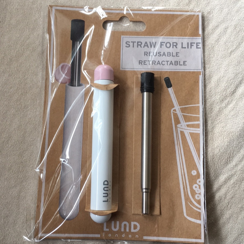 Lund London Skittle Straw for Life Pink and White